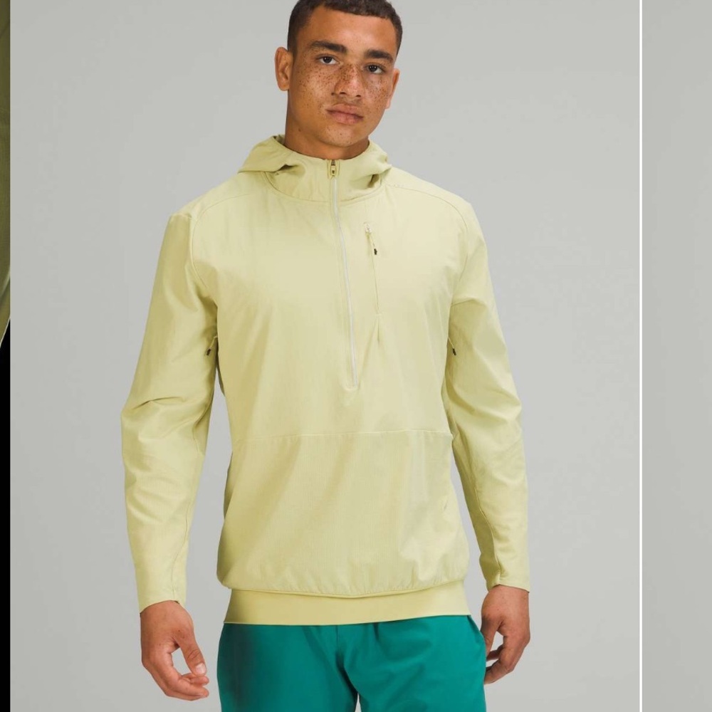 Lululemon Mens Lightweight Running Half-Zip Hoodie Green